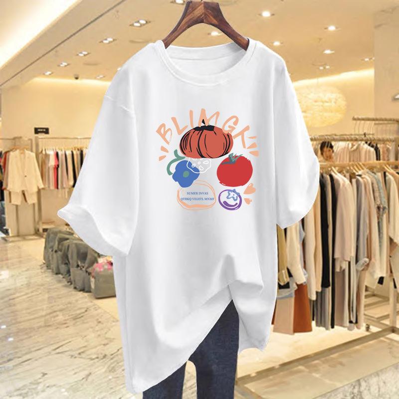 

New cotton short-sleeved t-shirt women s autumn and winter 2025 new Korean version lazy wind loose top bottoming shirt S