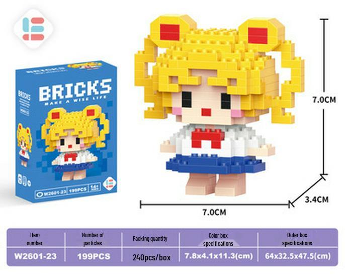 Cartoon Figurine Compatible Lego Bricks: Educational Micro Bricks Assemble Toy for Children