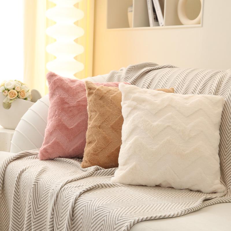 Plush Throw Pillow Covers For Sofa Square Cushion Cover Bed Living Room Plush Sleep Pillow Case Cotton Home Decor