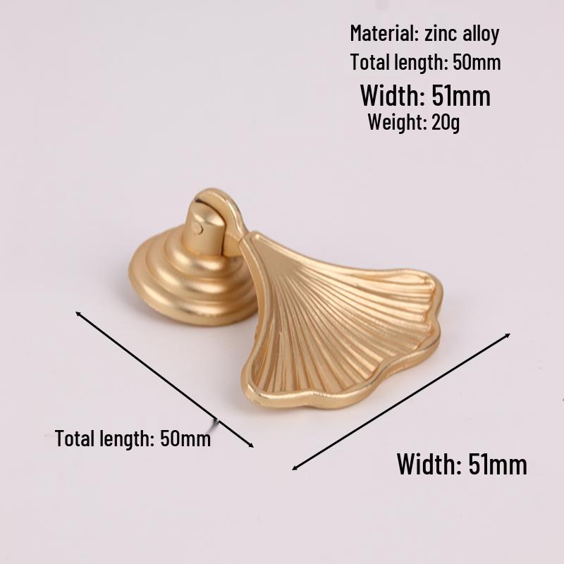 Gold Chinese Style Hidden Ring Handle - Brushed Copper Wardrobe Zinc Alloy