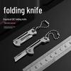 Mini Stainless Steel Folding Knife Keychain Pendant