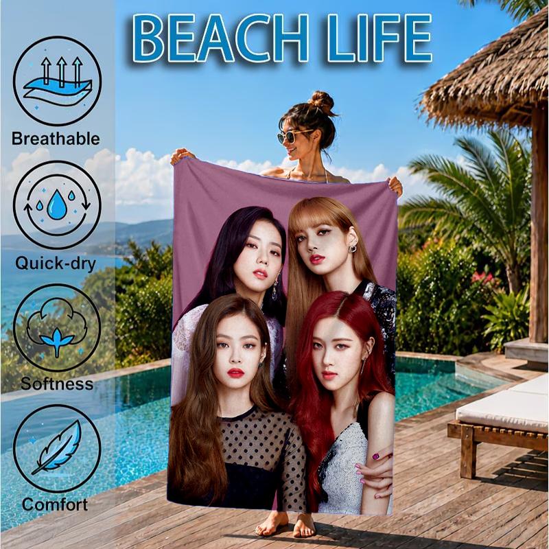 kpop Bp Beach Towel, Microfiber Beach Towel, Perfect For Pool, Beach, Travel, Home Decor Beach Party Fan gifts