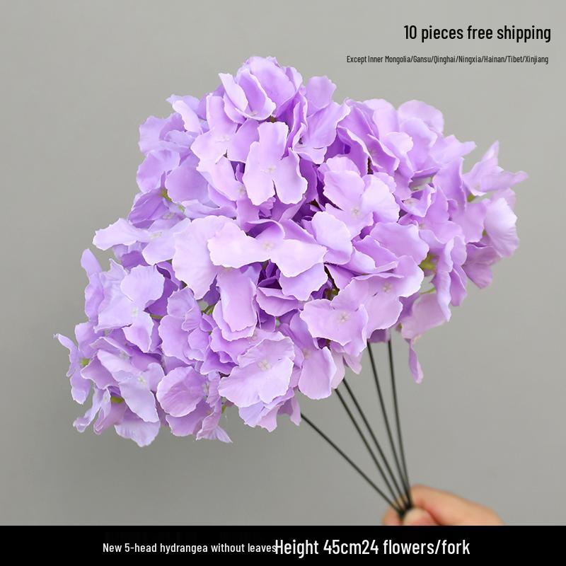 Purple Floral Wedding Arrangement - Silk Hydrangea, Rose, Bamboo Leaves & Grass for Flower Arches