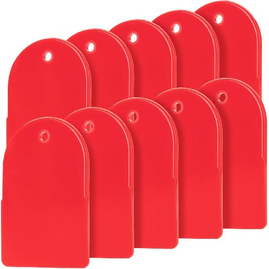 Bates Body Filler Spreader - 2.65 Inch, 10 Pack, Red Plastic, Epoxy Spreader Tool