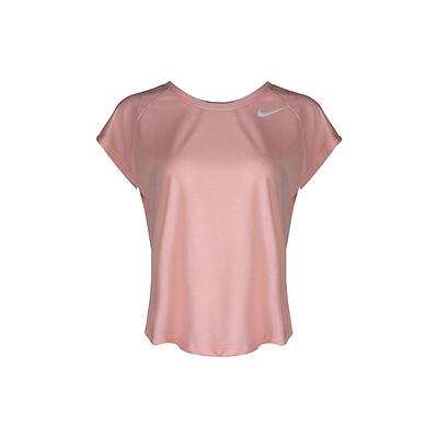 As W Nk Tailwind Top Ss Cool Lt Solid Logo Print Atmungsaktiv Rundhals Kurzarm T-Shirt Damen Tops Pink AJ6485-646