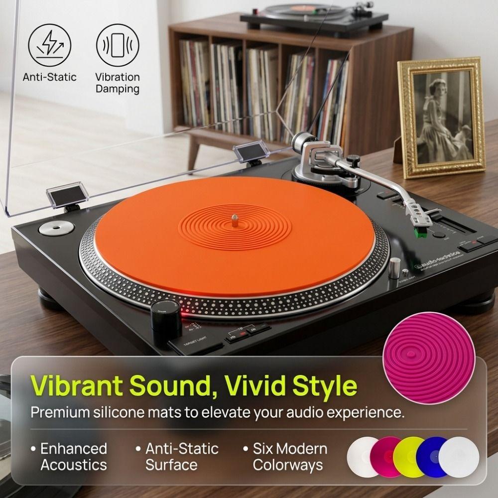 12 Inch Turntable Slipmat Non-Slip Record Platter Mat Cleaner Look Vinyl Slipmat Record Player