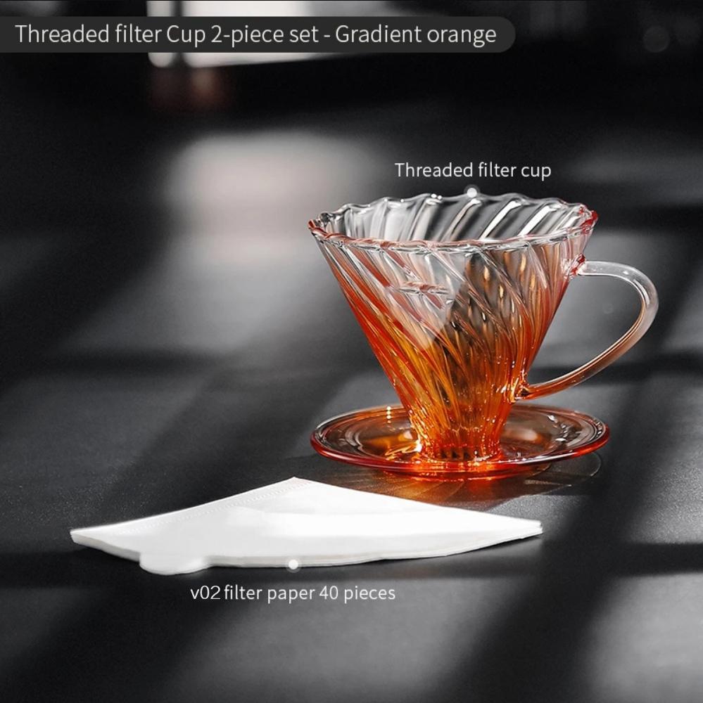 Hand Brewed Coffee Maker Coffee Filter Sharing Pot Set Borosilicate Glass Dripper Set Coffee Server with V02 Coffee Filter