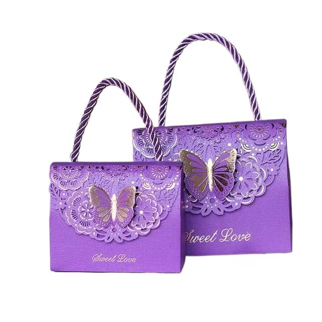5pcs Butterfly Candy Box, Romantic Wedding Bridal Shower Chocolate Box, Wedding Baby Shower Anniversary Birthday Party Supplies