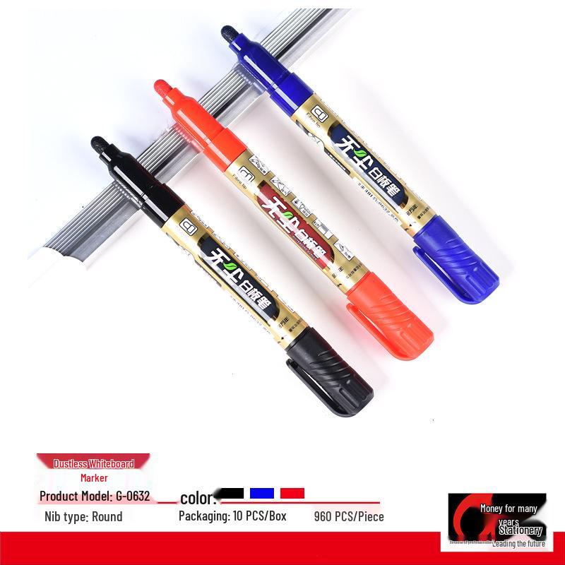 Jin Wannian Refillable Dust-Free Whiteboard Marker, Water-Based, Broad Tip, Easy-Erase, Ideal for Meetings