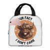 Funny Highland Cow Insulated Lunch Bag for Women Kids Portable Food Boxes Thermal Lunch Box Tote