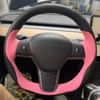 Benutzerdefinierte DIY Auto Lenkradbezug Kohlefaser Wildleder Leder Für Tesla Model 3 2017 2018 2019 2020 Auto Innenzubehör