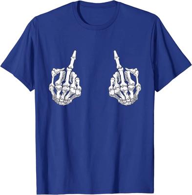Skelett Hand Halloween Knochen Mittelfinger Schädel Männer Frauen T-Shirt Fxk Lässig Vier Jahreszeiten Herren T-Shirts Homme
