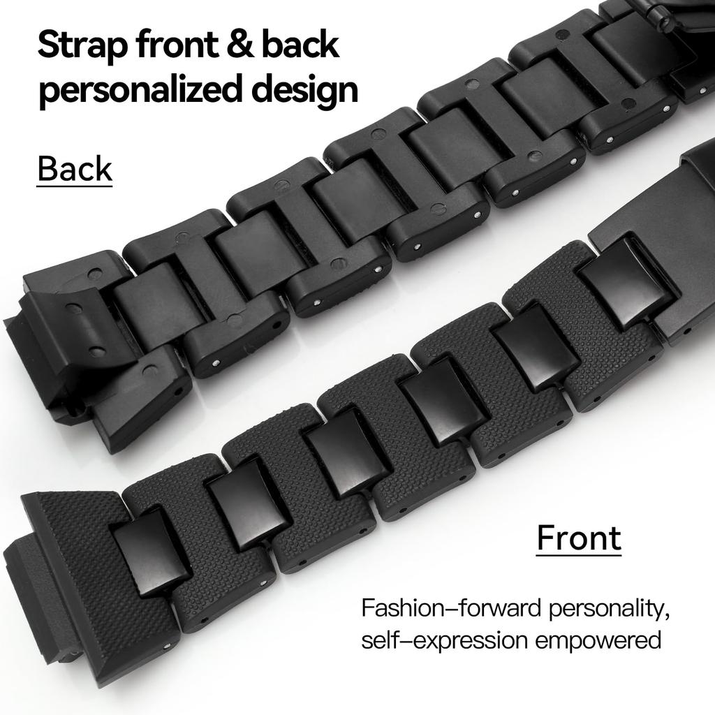 Korlexchi Lightweight Hard Resin Watch Band Compatible with Casio One No Gemstones DW-5600 GA-2100 GW-B5600 GW-M5610 G-Shock Men's GM-2100 GM-5600