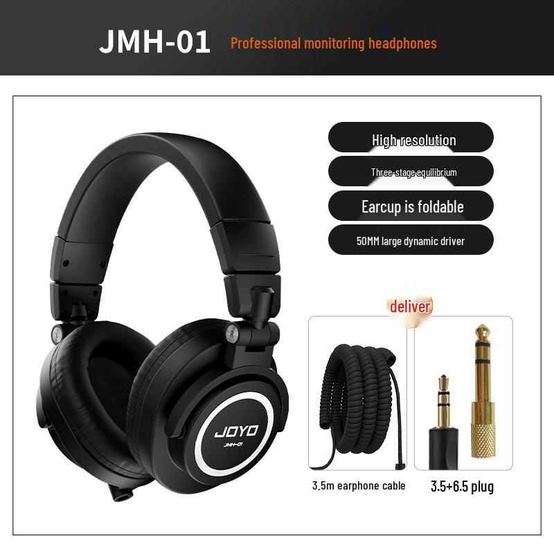 JOYO JMH-04 Over-Ear Monitor Headphones – Ideal for Electric Guitar, Piano, and Keyboard Practice