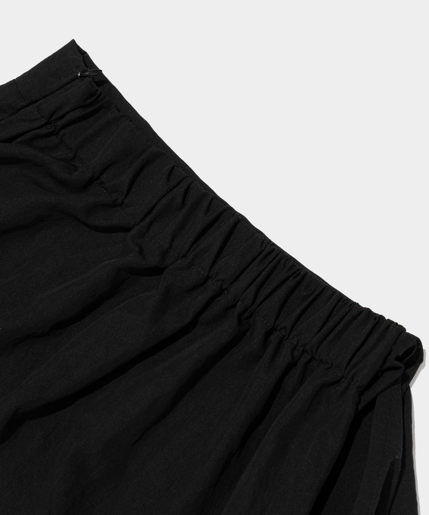 Road Road Wrap Nylon Long Skirt (Black)