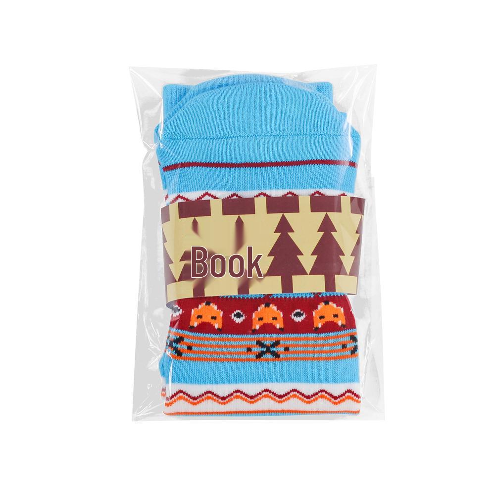 Christmas Stocking Cartoon Mid-Calf Socks: Absorbent, Breathable Cotton Socks for Men & Women – Thickened Terry Trendy Design.