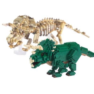Nanoblock Dinosaur Deluxe Edition Triceratops & Triceratops Skeleton Model Set of 2 A005