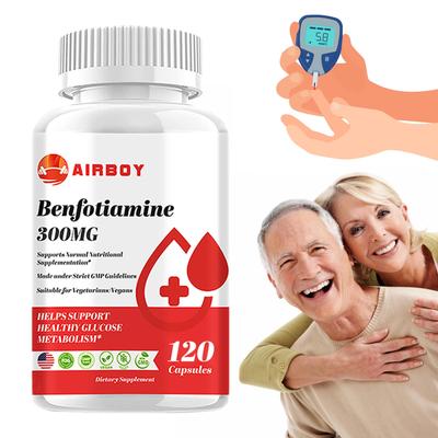 Cápsulas de Benfotiamina 300mg - L-leucina - Equilíbrio do Açúcar no Sangue, Sem OGM e Sem Glúten