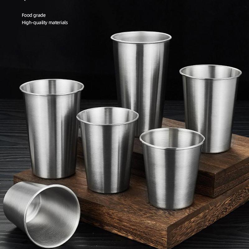 Outdoor Stainless Steel Water Cup Hiking Camping Picnic BBQ Beer Cups Coffee Cup Portable Travel Drinkware Wine Cup Beer Glass