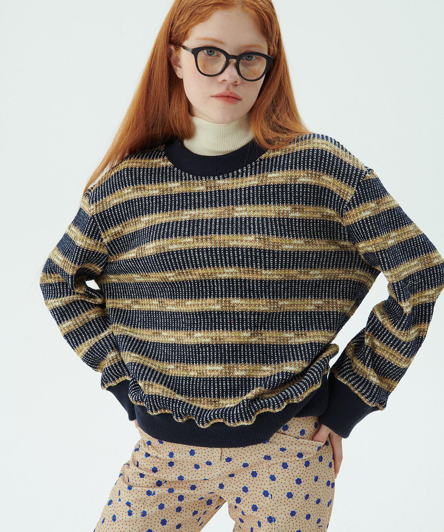 Jun Jun Space Color Mix Pullover_Navy Free