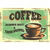 Retro Metal Tin Sign Fresh Brewed Coffee Wall Decor for Kitchen Bar Pub