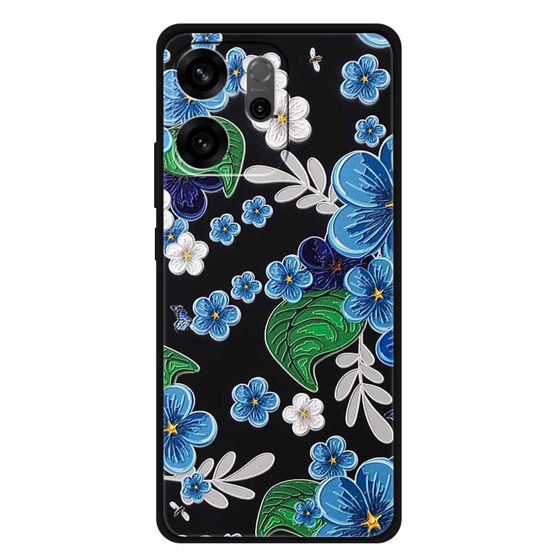 For Oppo Reno14 F Case 3D Flowers Emboss Phone Cases for Oppo Reno 14 F Reno14F 5G Back Protective Covers Soft Silicone Bumper