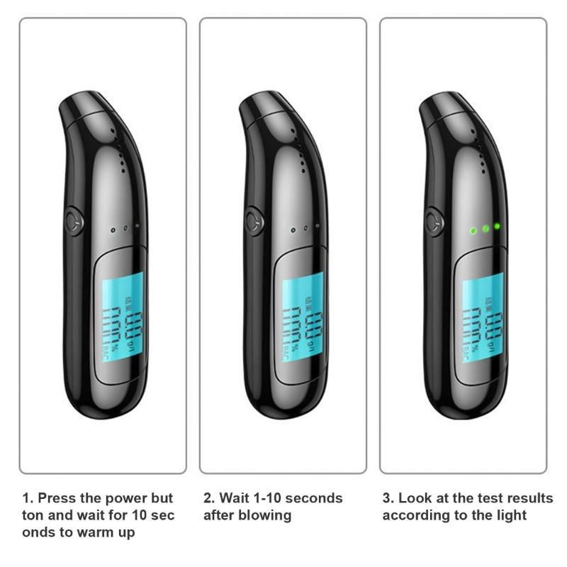 Respirator Alcoholicity Detector Tester Fast Response LCD Digital Display Breath Analyzer Drunk Suitable for Car Drivers