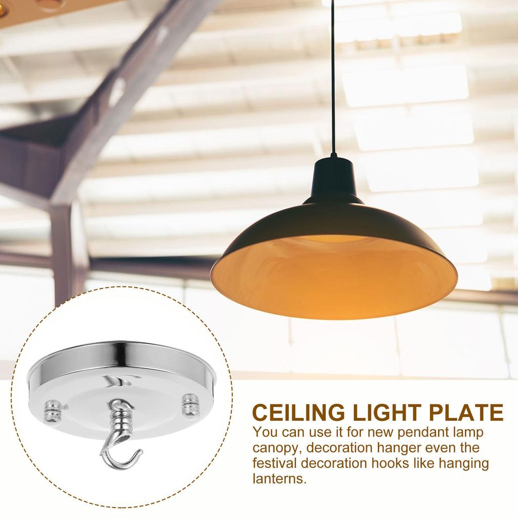 2Pcs Ceiling Canopy Chandelier Mounting Plate Pendant Light Cover Solid Wrought Resistant Easy Install for Home