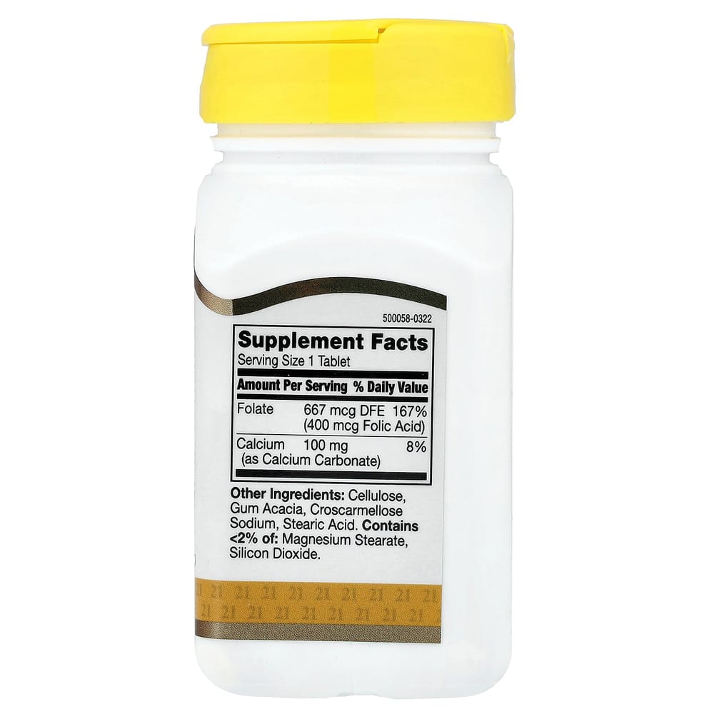 21st Century Sentry Folic Acid 400mcg Easy-to-Swallow Tablets, 250 Count