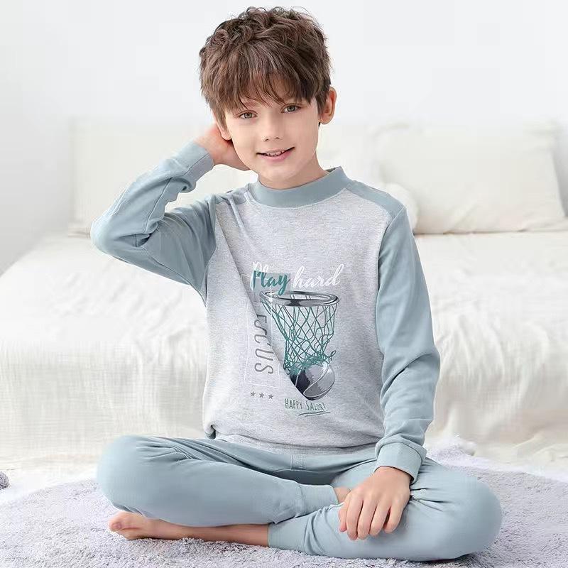ew children's long ohns set boys older children baby bottoms children's clothing wholesale pajamas homewear tide