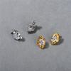 Niche Design Oval Irregular Rhombus Diamond-Set Minimalist Stud Earrings Simple Temperament Versatile Earrings