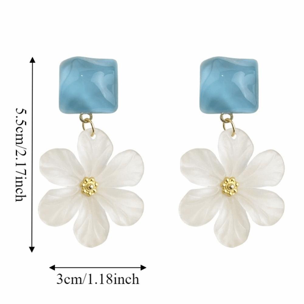 Exaggerated Acrylic Flower Earrings Temperament Ladies Stud Earrings Women Earrings  Spring Summer