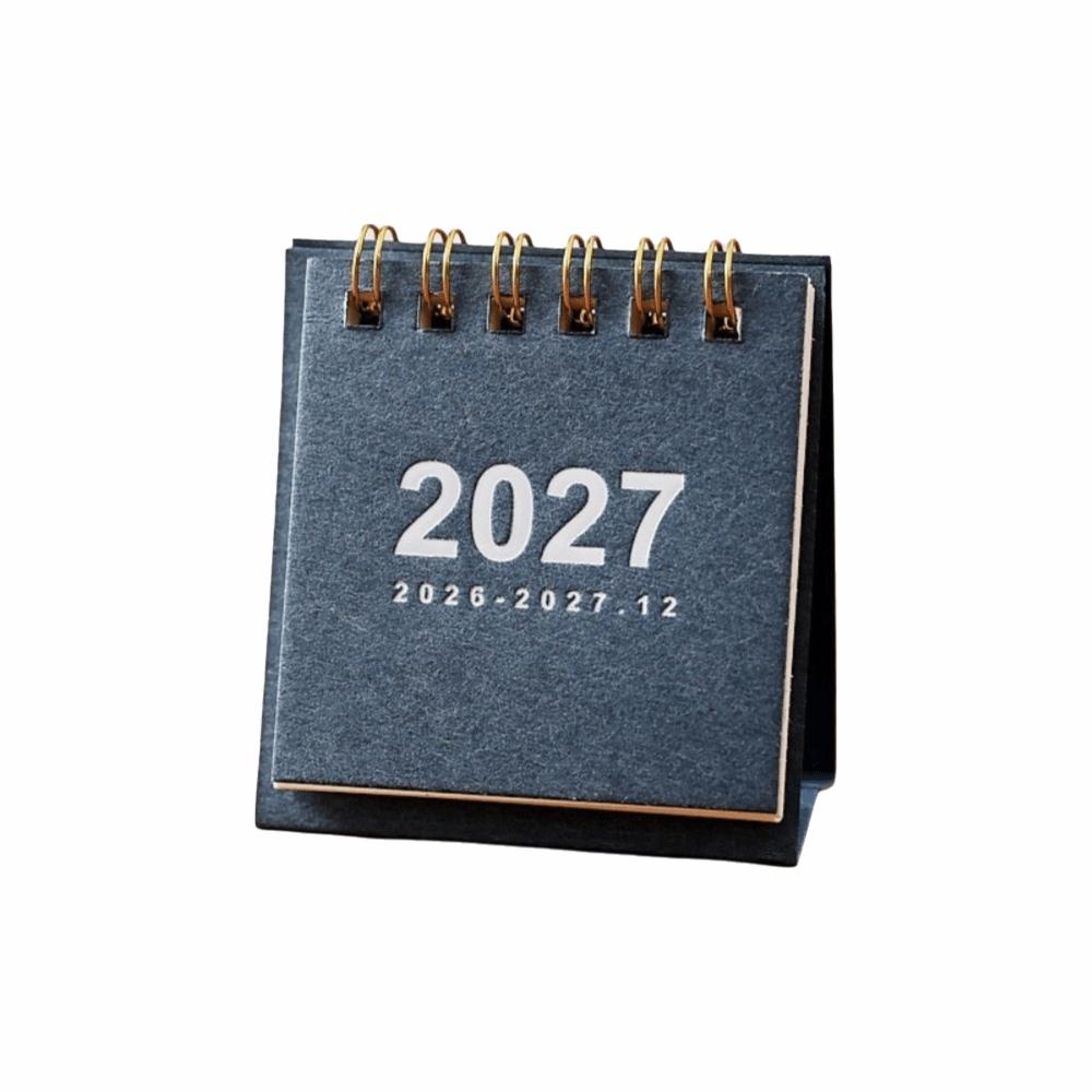 Double Coil Mini Calendar Standing Base Flip Calendar New 2027 Desk Calendar Home Office