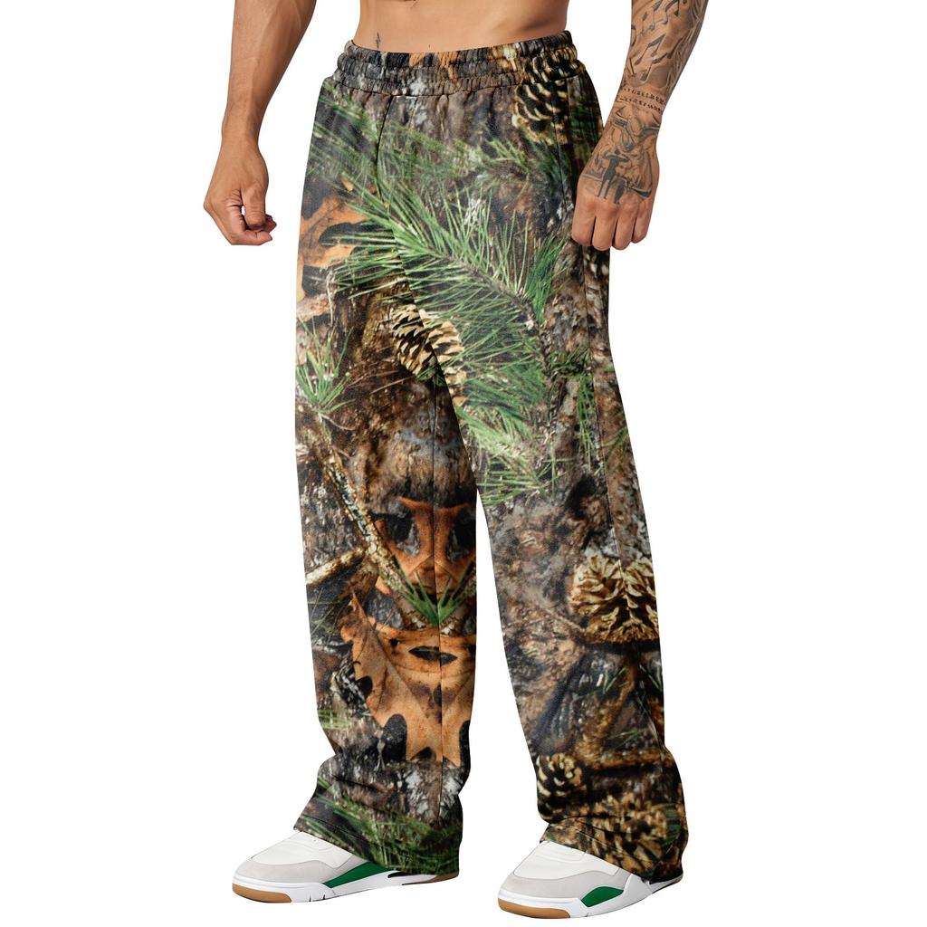 Men's Camouflage Loose Wide Leg Sweatpants Men's Casual Fashion Sweatpants