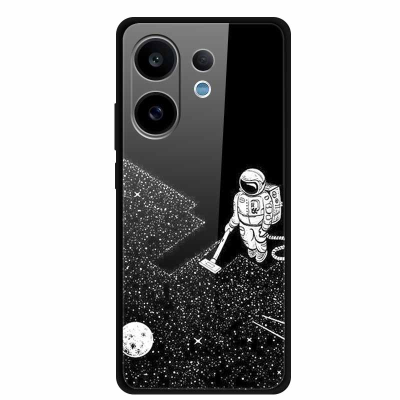 For Vivo V60 5G Glass Case Fashion Cool Animal Tempered Glass Back Cover Case For Vivo V 60 2025 Phone Cases 6.77" Fundas Coques