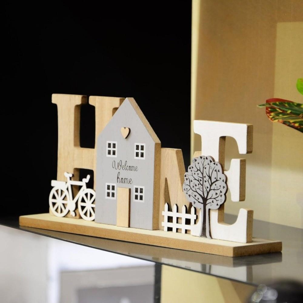 Holz HOME Ornament Einfaches Design Holzbuchstabenbrett Modische Holzhandwerkskunst Hochzeitsdekoration
