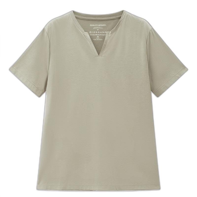 Giordano Women s Minimalist Cool-Feel V-Neck Short-Sleeve T-Shirt XL