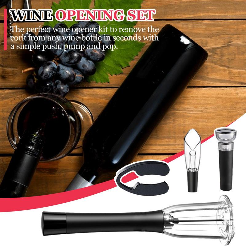 Weinflaschenöffner Weinöffner Zubehör Mit Pumpendesign Wiederverwendbarer Korkstopfen Einfaches Korkenzieher-Öffner-Set Für Weinliebhaber Für