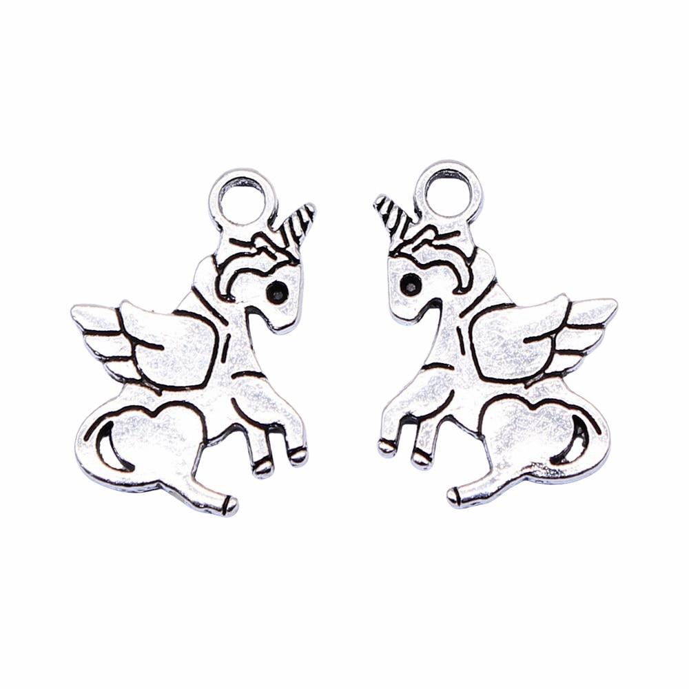 

10шт Подвески «Лошадь удачи» Подвески античное серебро Цвет цинкового сплава 18X13мм