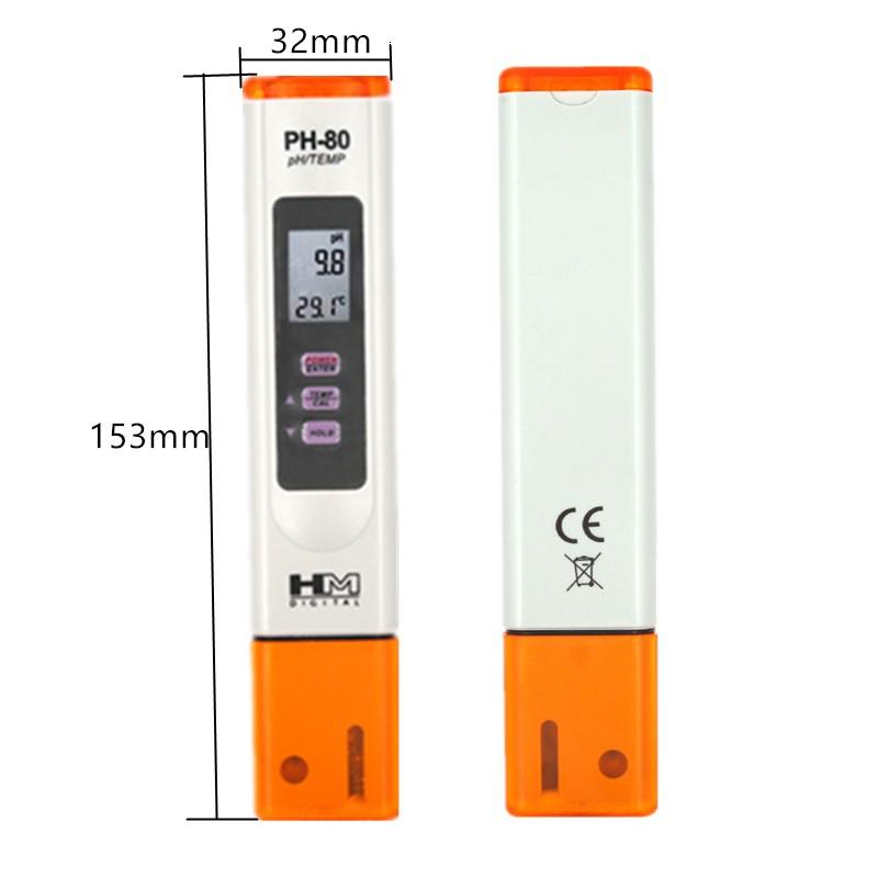 HM PH-80 pH-Messgerät 2 in 1 ATC Digitaler Wasserqualitätsprüfer PH Temperatur Detektor Wasser-Teststift für Pool Aquarium