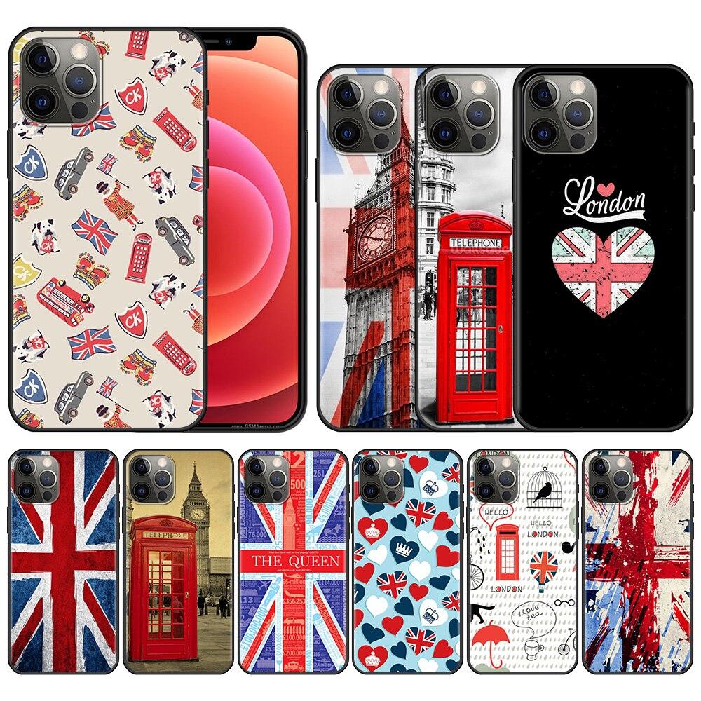 

Чехол для смартфона Apple iPhone 14 11 13 12 Pro Max Mini X XS XR 6 6S 7 8 Plus, чехол с флагом Великобритании, Лондона