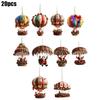 Christmas Wooden Hot Air Balloon Santa Claus 2D Flat Wooden Pendant Christmas Tree Decoration Perfect Holiday Gift Decor