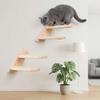 Space Saving Sisal Rope Cat Stairs Wooden Wall Mounted Cat Hammock Cat Jumping Platform  Playing