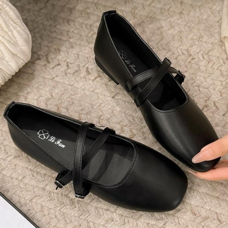 Fashion 2025 Autumn French Mary Jane Ballet Flats Soft Sole Comfortable Bean Shoes Womens Retro Sliver Black Design Elegant Shoes
