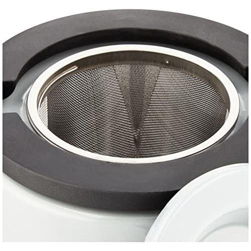 CB Japan 1.6L Flat Kettle with Tea Strainer, Gray, Induction Compatible, Enamel, Copan