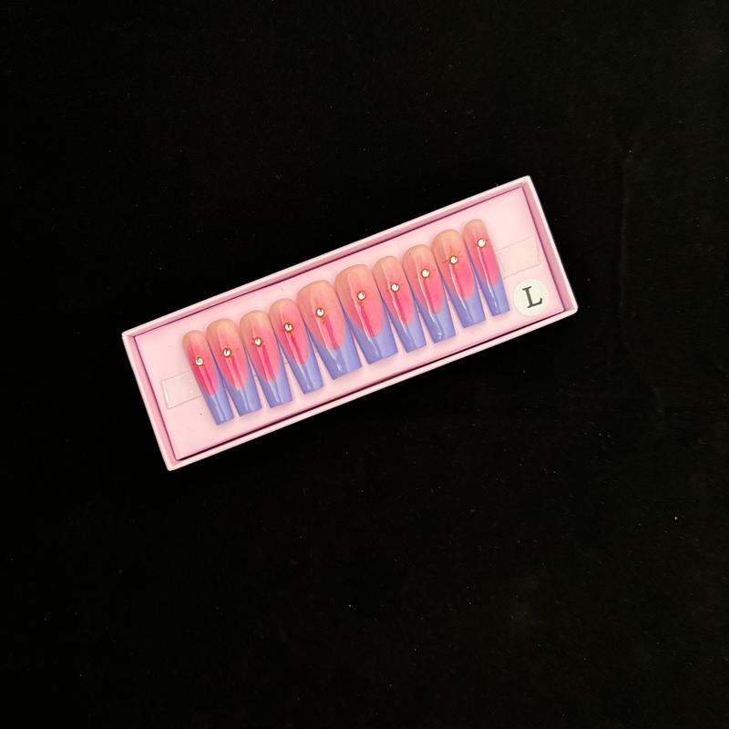 INS Hot Selling Accept Customization Duck Shape Artificial Fingernails Manicure False Nails with Glue Stickers Press on Nails