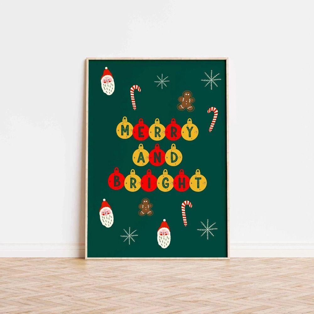 Vintage Christmas Metal Wall Decoration, Holiday Sticker Sign