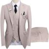Men's Slim Fit Three-Piece Suit for Wedding, Groom, Business, or Banquet