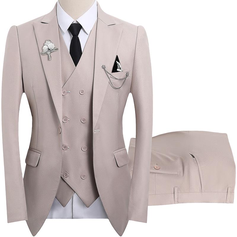 Men's Slim Fit Three-Piece Suit for Wedding, Groom, Business, or Banquet