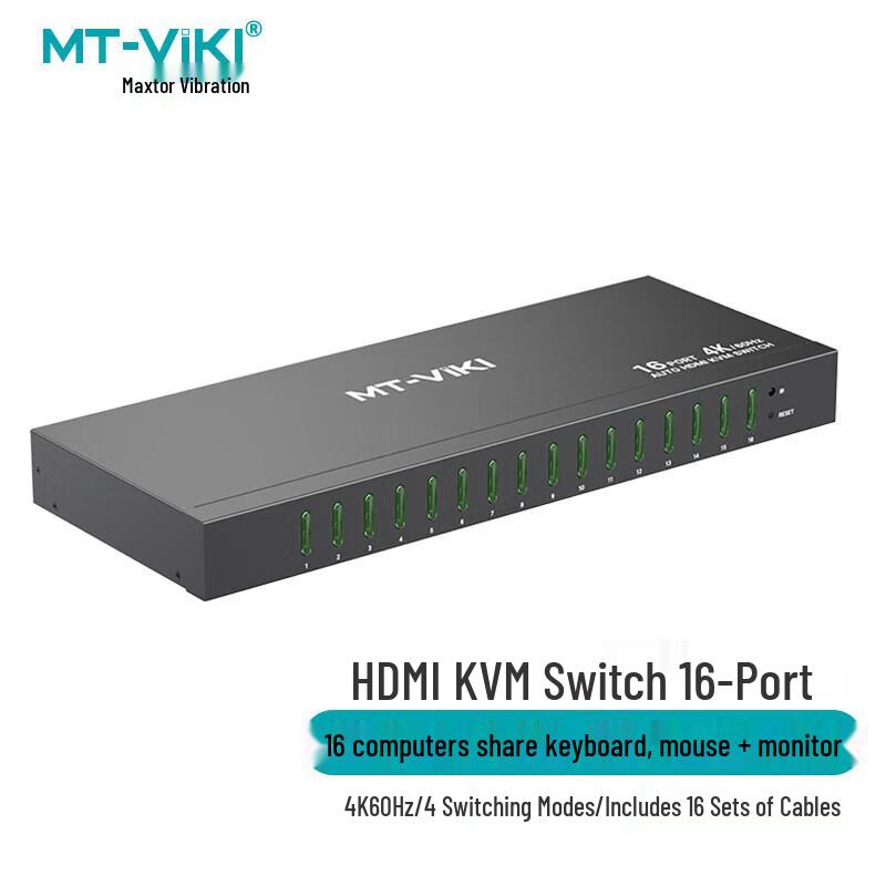 MT-viki 16-Port HDMI KVM Switch 4K@60Hz